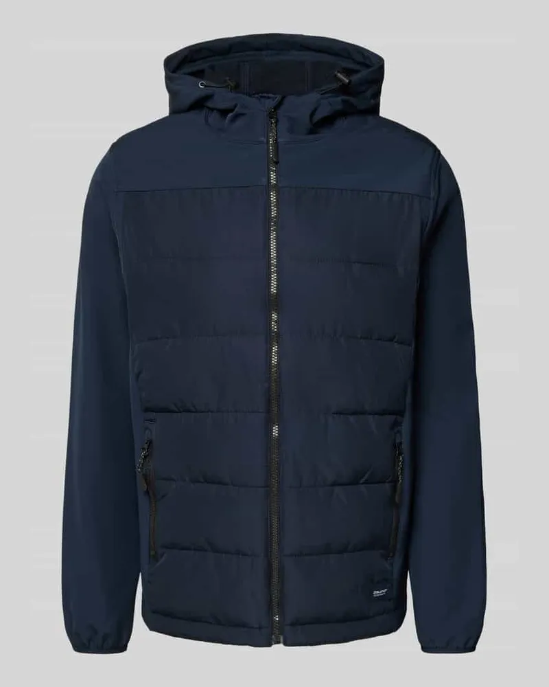 Blend Softshelljacke mit Steppnähten Modell 'EVIAN Dunkelblau