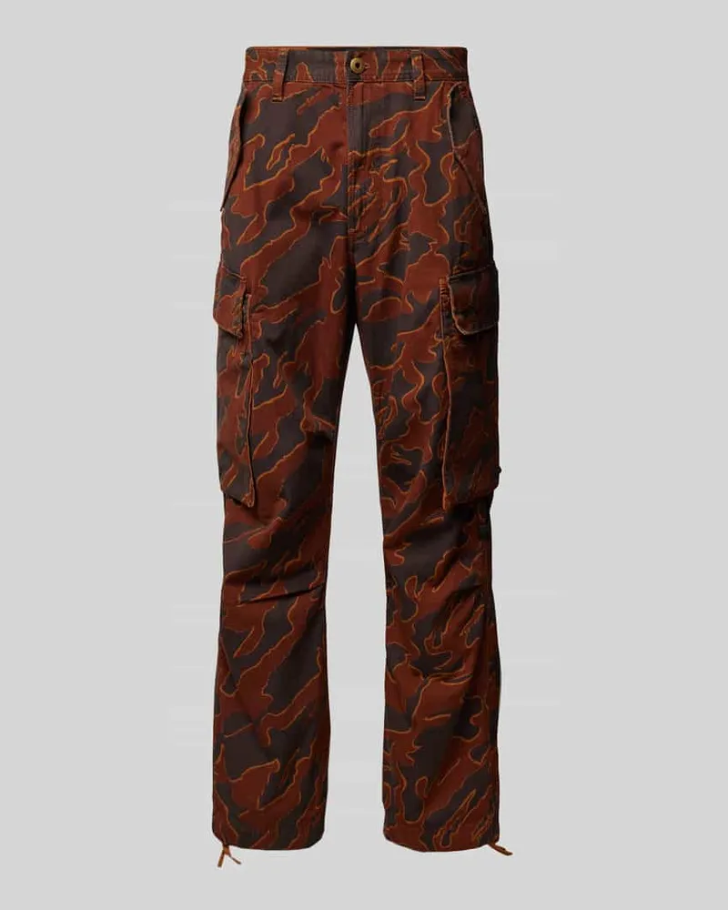 G-STAR RAW Regular Fit Cargohose mit Label-Patch Modell 'Utility Dunkelorange