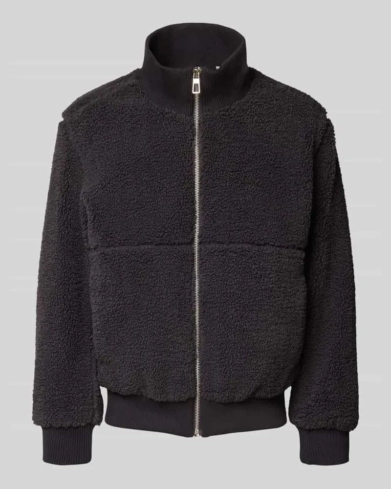 Only & Sons Regular Fit Bomberjacke in Kunstfell-Optik Modell 'RAY Anthrazit