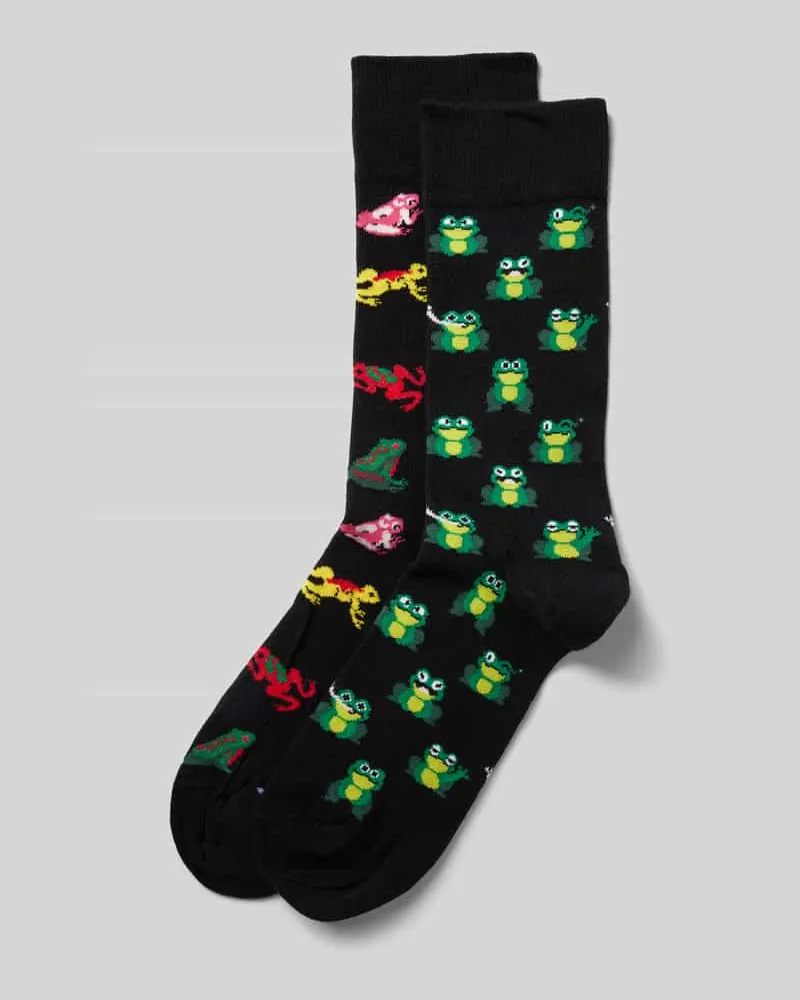 Christian Berg Socken mit Motiv-Stitching im 2er-Pack 