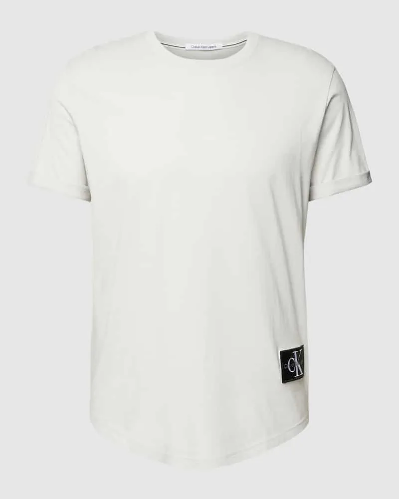 Calvin Klein T-Shirt mit Label-Patch Silber