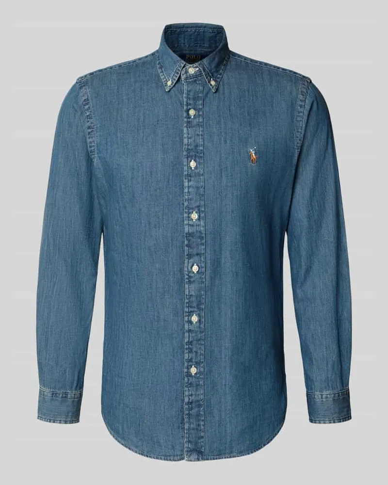Ralph Lauren Custom Fit Jeanshemd aus reiner Baumwolle Jeansblau