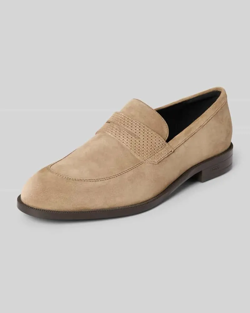 HUGO BOSS Loafer aus echtem Leder Modell 'TAYIL Beige