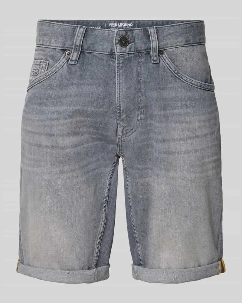 PME Legend Regular Fit Jeansshorts im 5-Pocket-Design Mittelgrau
