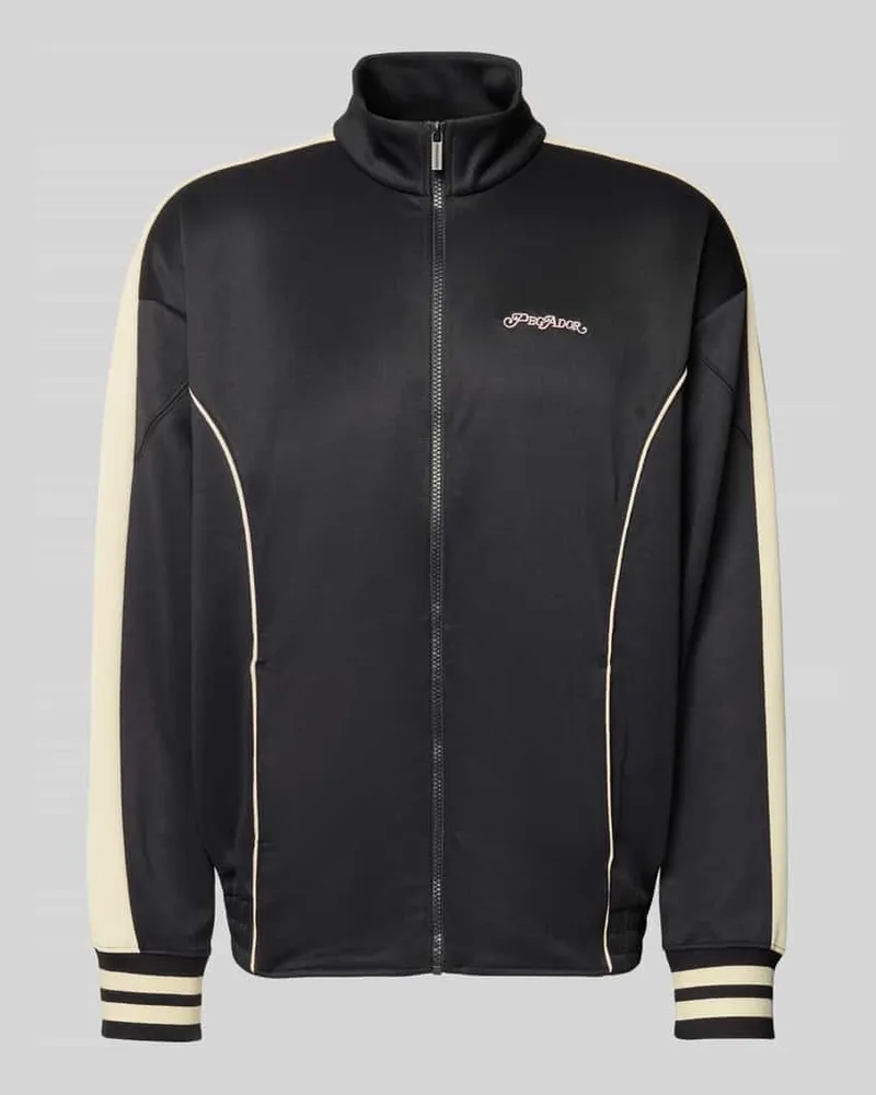 PEGADOR Oversized Sweatjacke mit Logo-Stitching Modell 'Weldon Black