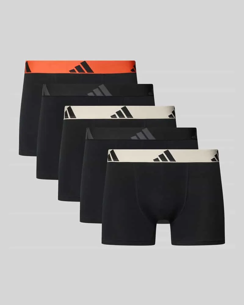 adidas Slim Fit Trunk mit Logo-Stitching Modell 'Active' im 5er-Pack Black