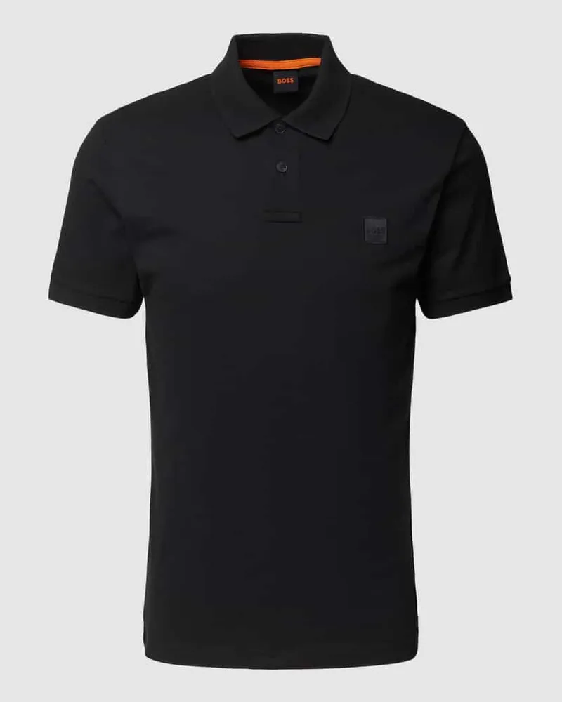 HUGO BOSS Slim Fit Poloshirt mit kurzer Knopfleiste 
