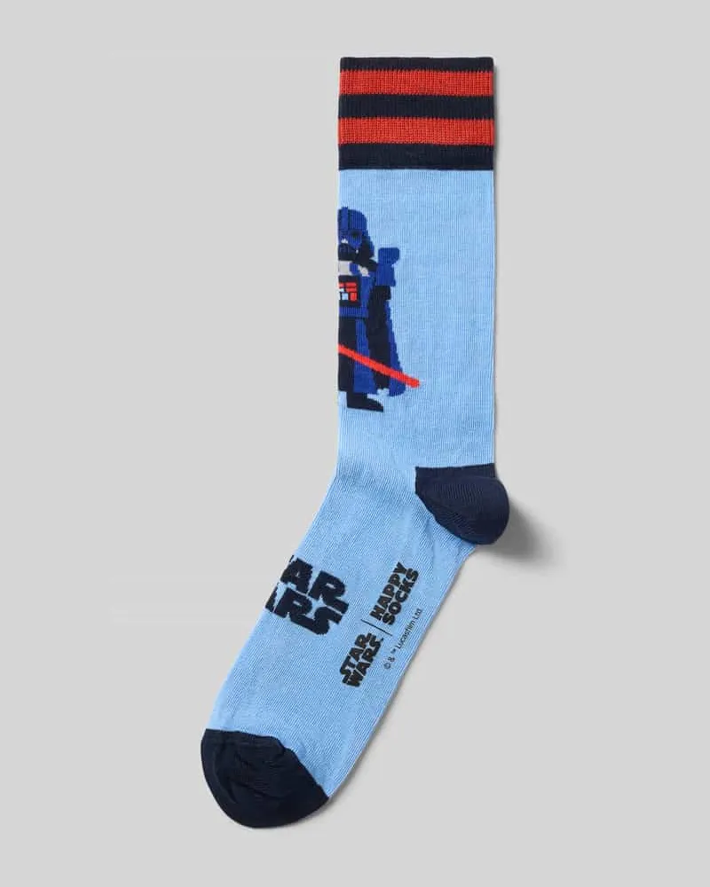Happy Socks Socken aus elastischem Baumwoll-Mix Modell 'Star Wars Lord Vader Hellblau