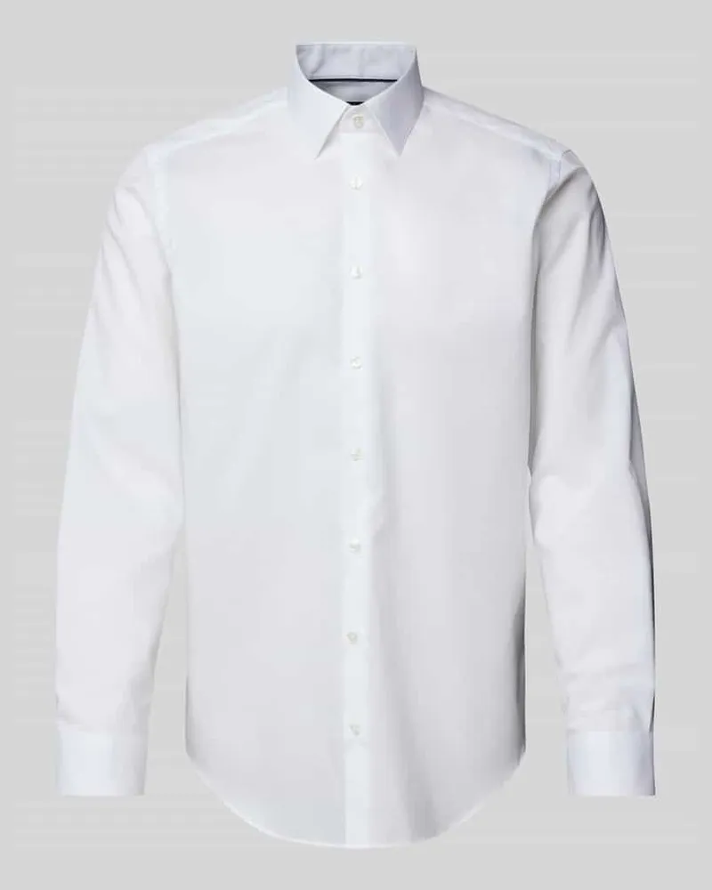 JAKE*S Regular Fit Business-Hemd aus Popeline Weiss