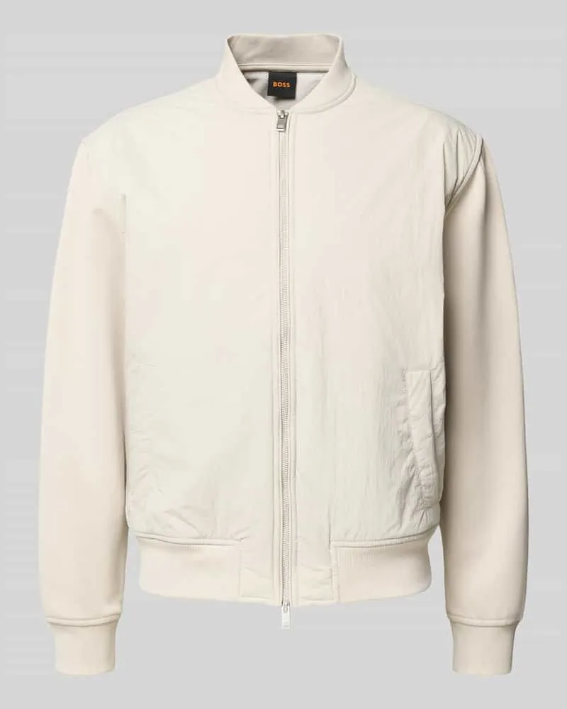 HUGO BOSS Regular Fit Bomberjacke mit Baumwoll-Anteil Modell 'ZE_SMARTCORE Sand