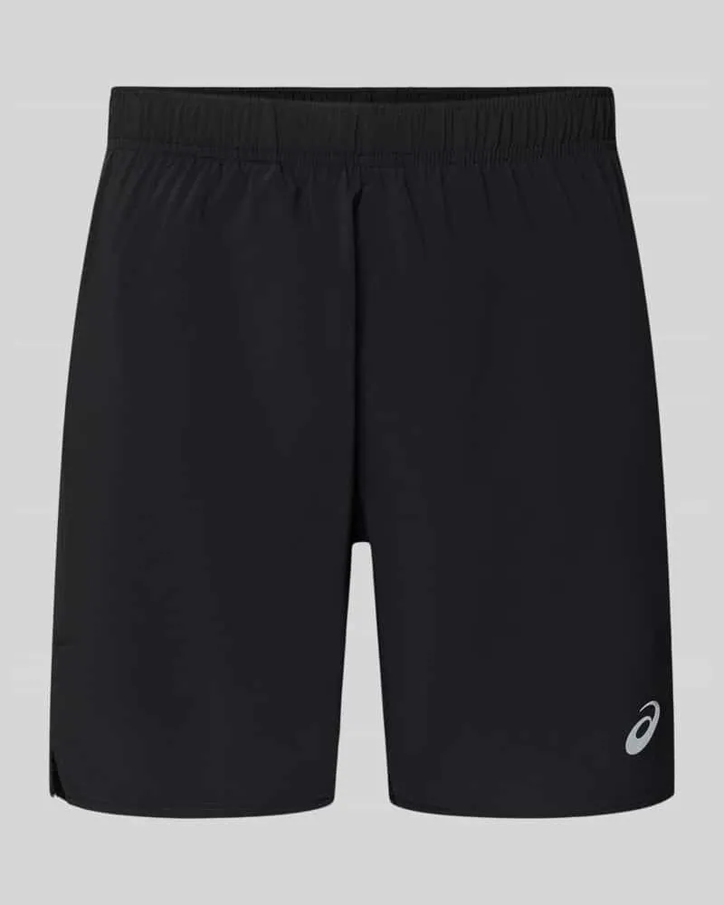 Asics Shorts mit elastischem Bund und Logo Black
