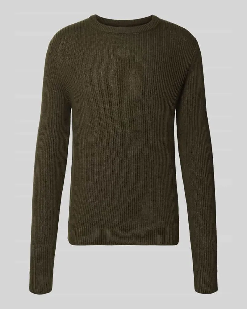 Jack & Jones Strickpullover mit Rundhalsausschnitt Modell 'PANNEL Oliv