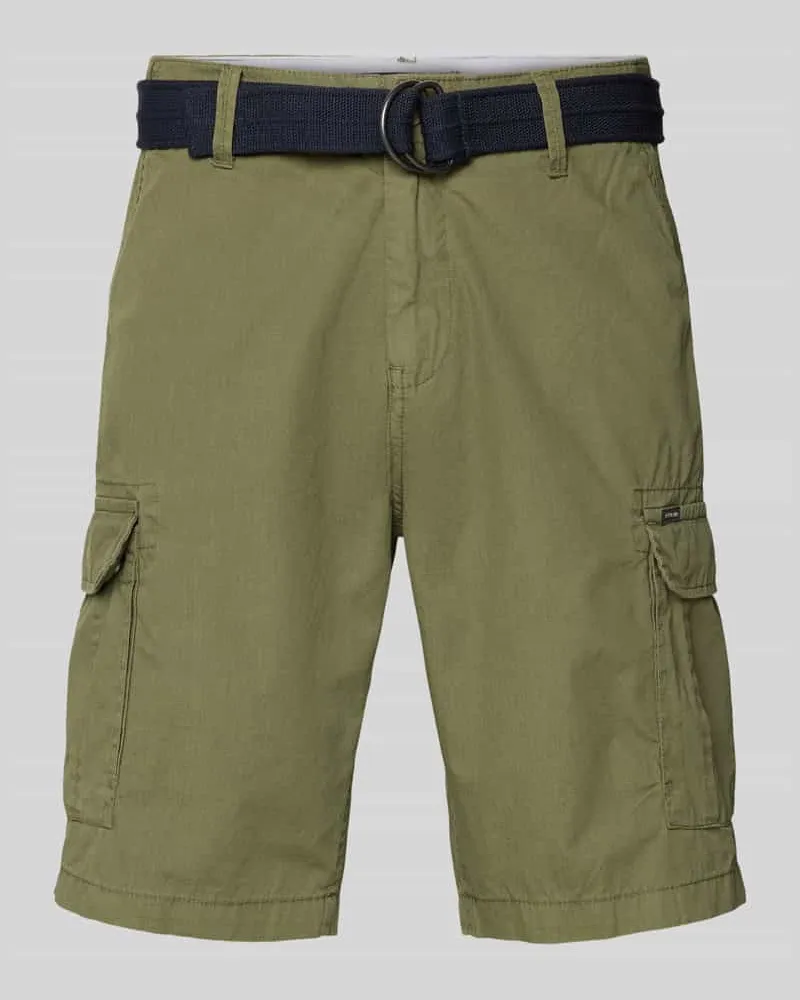 Petrol Industries Regular Fit Bermudas mit Cargo-Taschen Khaki