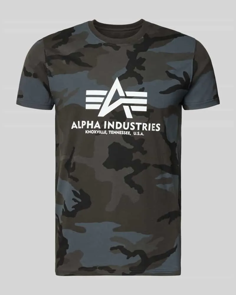 Alpha Industries T-Shirt mit Label-Print Black