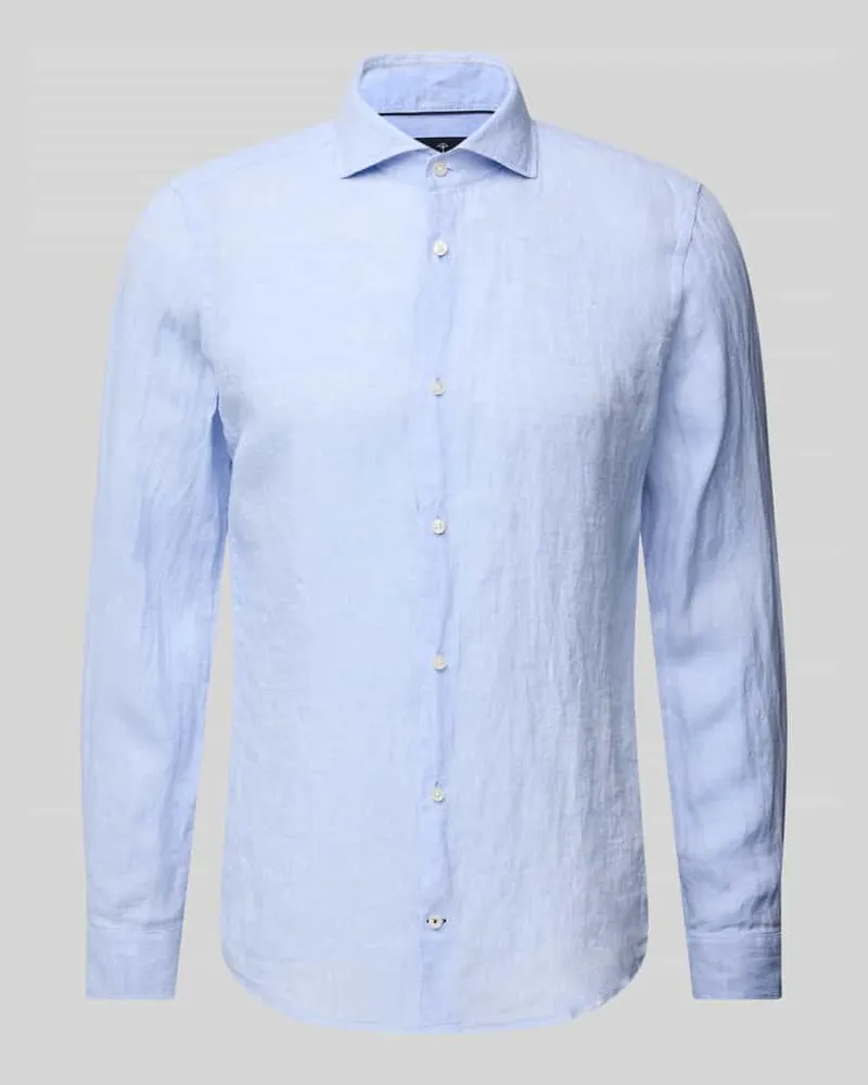 JOOP! Slim Fit Leinenhemd mit Haifischkragen 