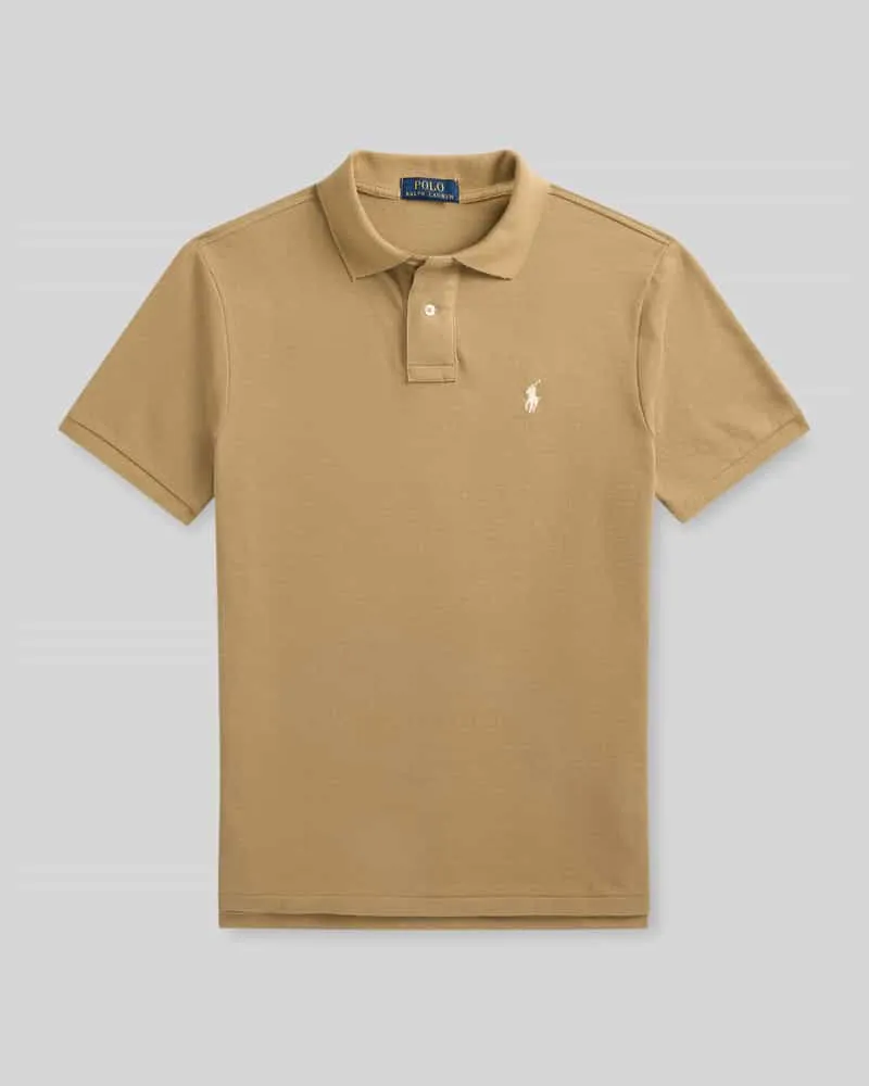 Ralph Lauren Slim Fit Poloshirt aus reiner Baumwolle Senf