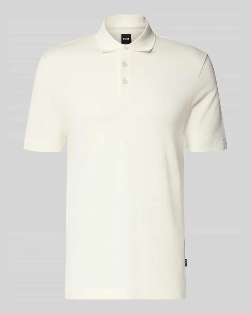 HUGO BOSS Regular Fit Poloshirt aus Lyocell-Mix Modell 'Pack Offwhite