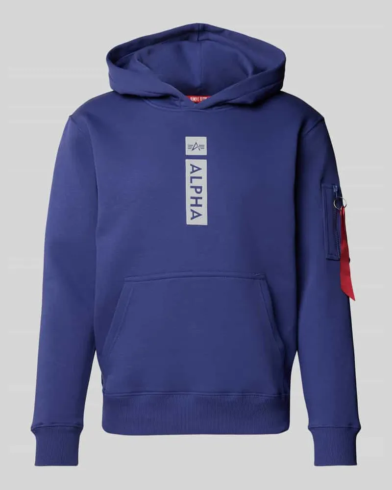 Alpha Industries Hoodie mit Label-Print Lila