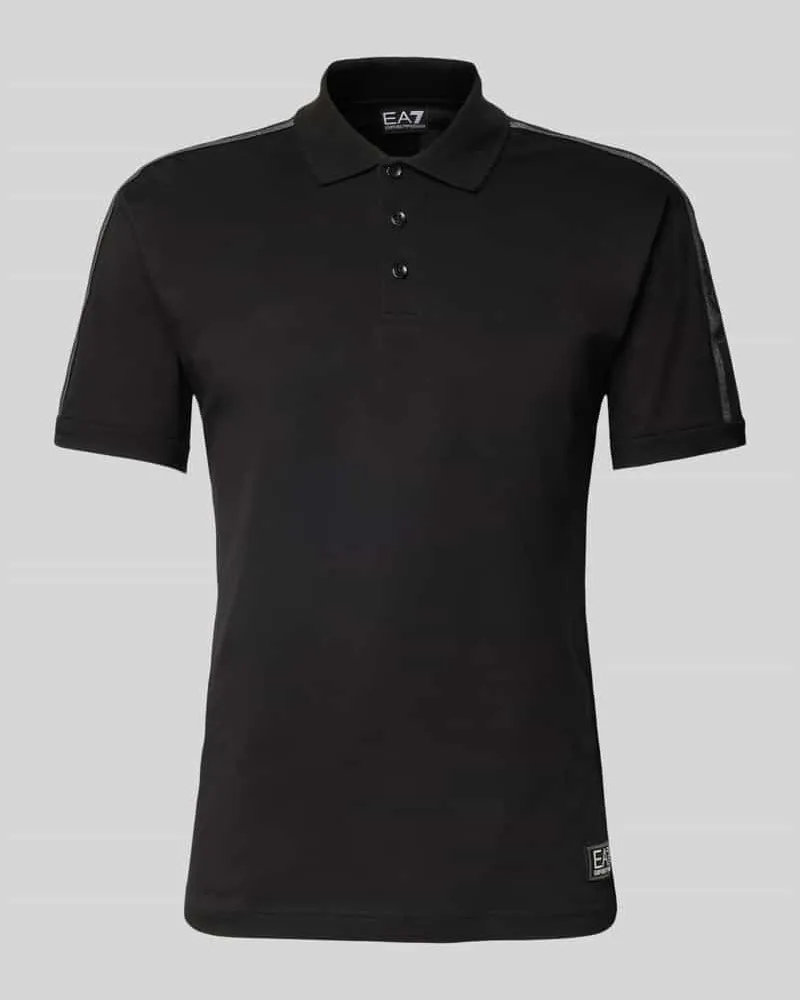 EA7 Poloshirt mit Label-Patch Black