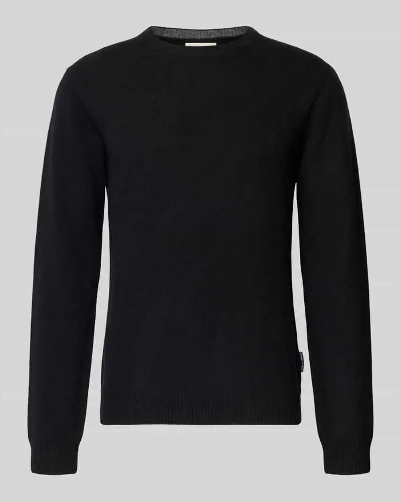 Casual Friday Strickpullover aus Woll-Mix Modell 'KARL Anthrazit