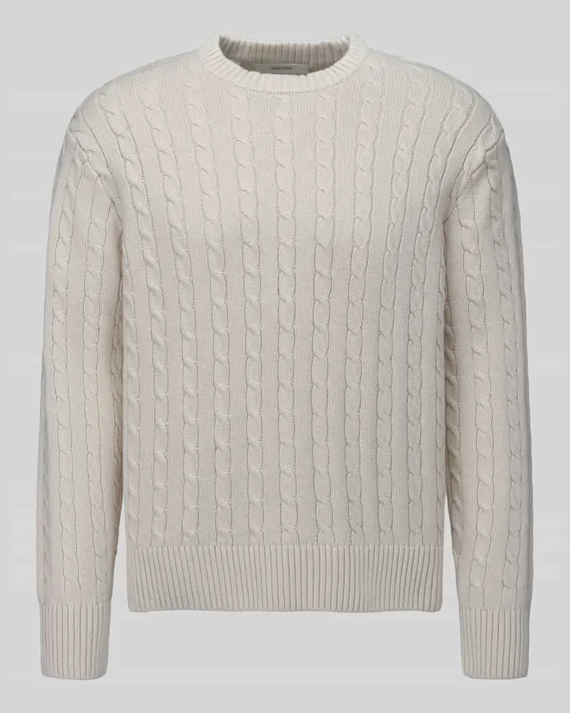 Selected Relaxed Fit Pullover aus reiner Baumwolle Modell 'BRAUN Offwhite