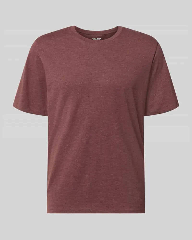 Jack & Jones Regular Fit T-Shirt aus Baumwoll-Mix Modell 'Organic Bordeaux