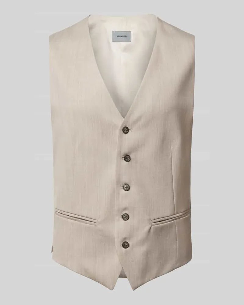 Pierre Cardin Weste mit Paspeltaschen Modell 'Hugo Beige