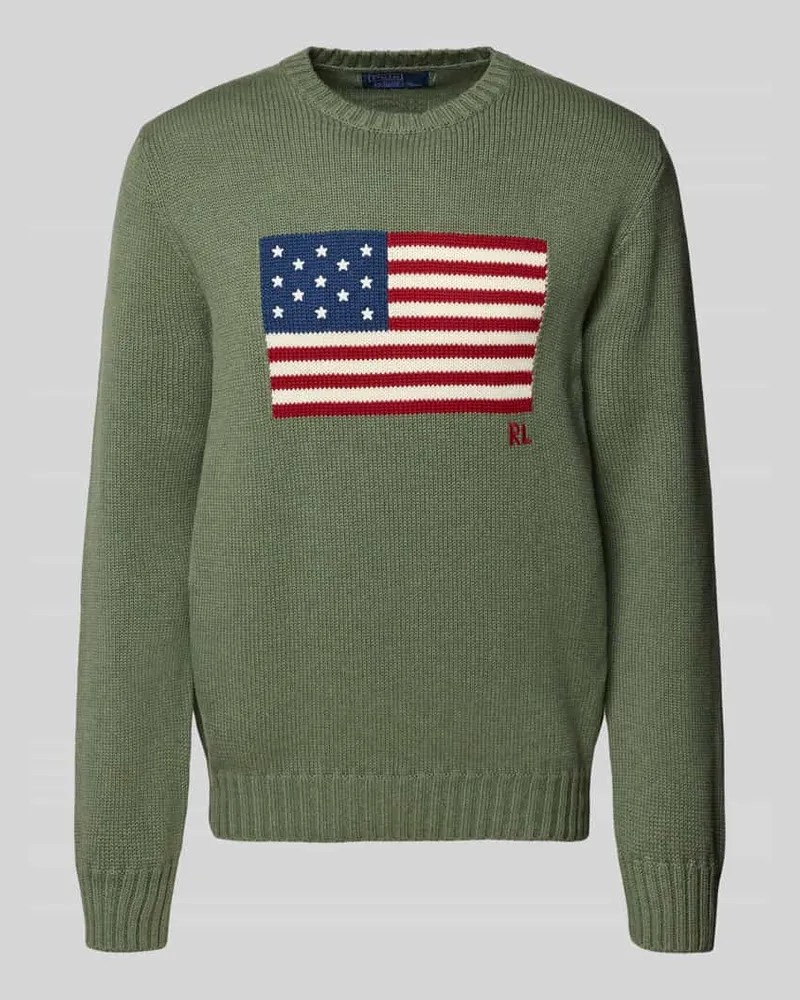 Ralph Lauren Strickpullover mit Motiv-Print Gruen