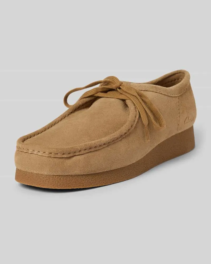 Clarks Schnürschuhe aus Leder mit Gummisohle Modell 'Wallabee Sand