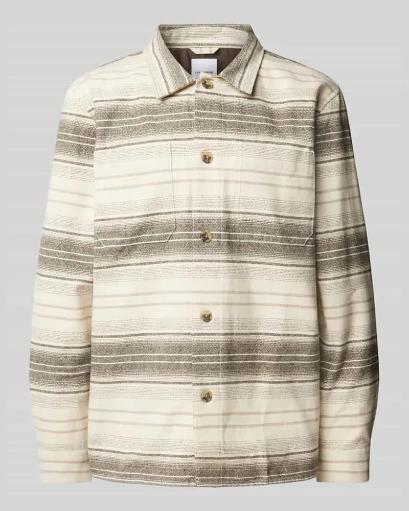 Lindbergh Relaxed Fit Hemdjacke mit aufgesetzten Brusttaschen Offwhite