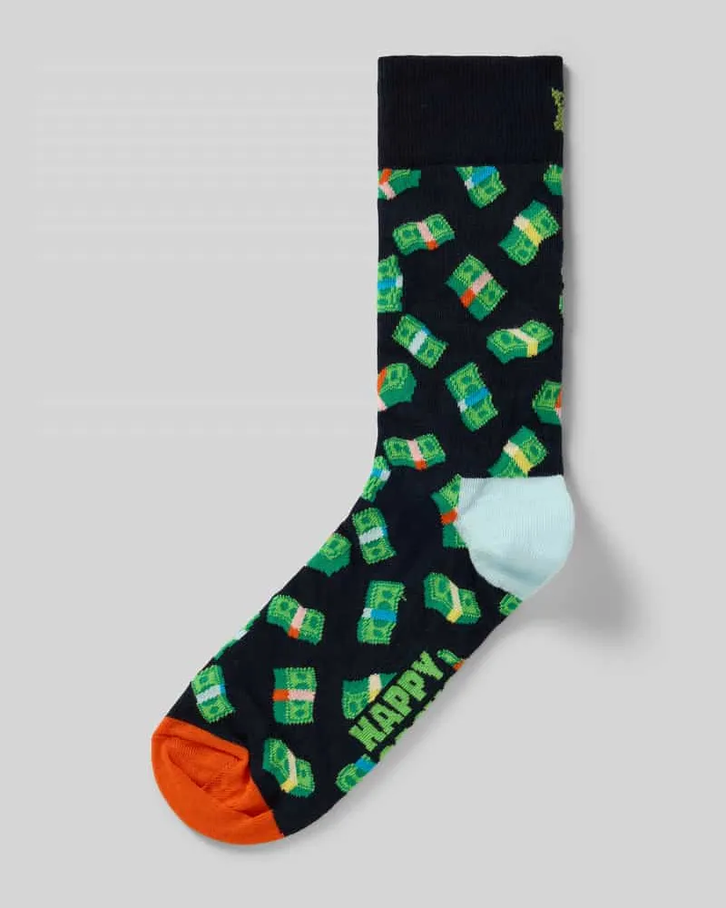 Happy Socks Socken aus Baumwoll-Mix Modell 'Money Money Dunkelblau