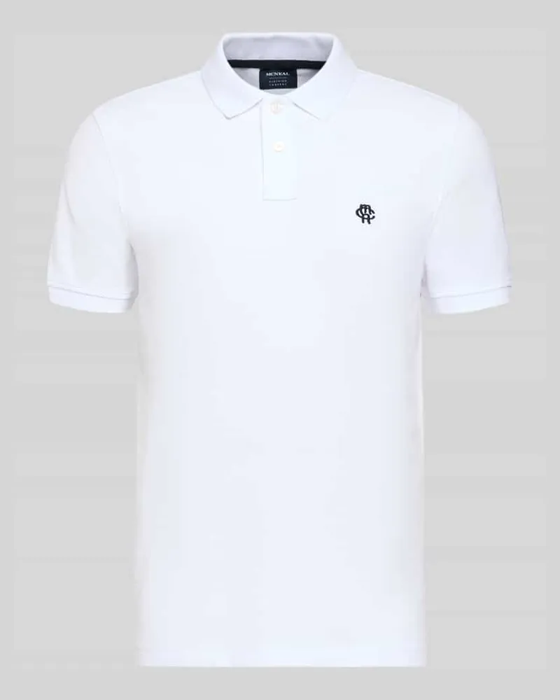 McNeal Slim Fit Poloshirt mit Logo-Stitching Weiss
