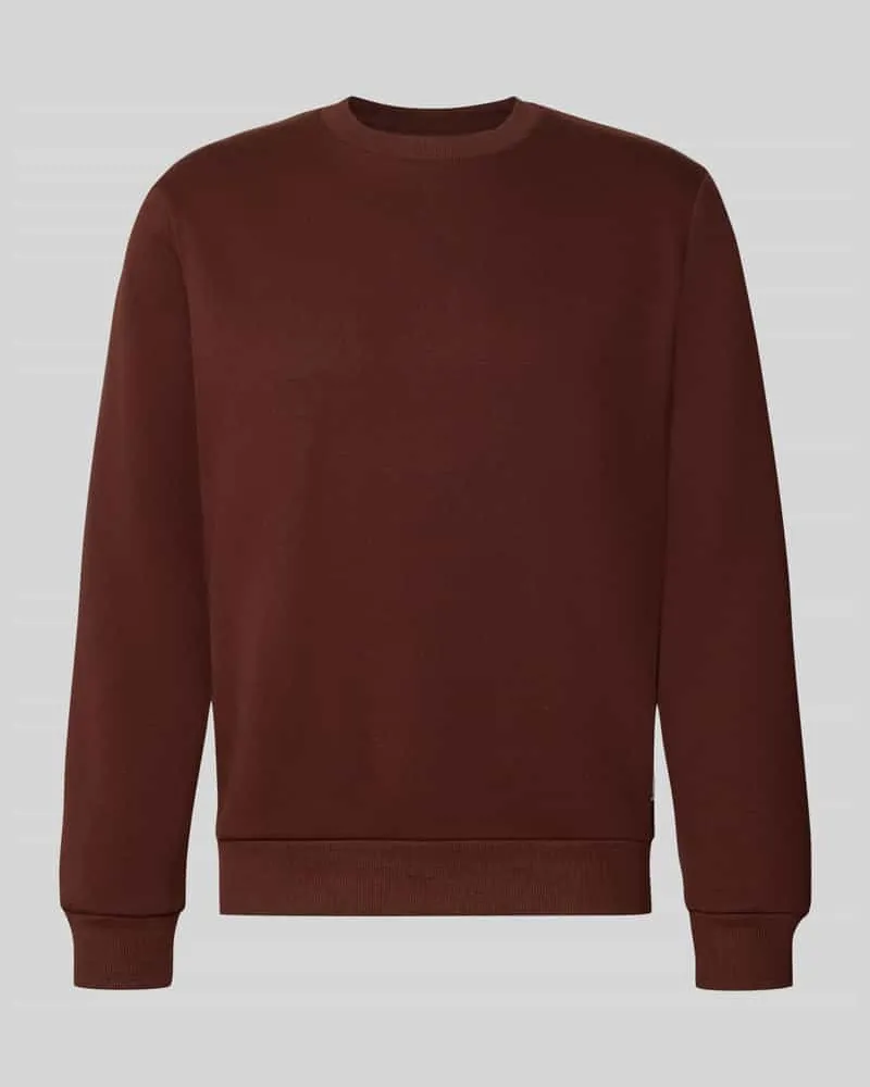 Jack & Jones Regular Fit Sweatshirt mit Baumwoll-Anteil Modell 'Bradley Schoko