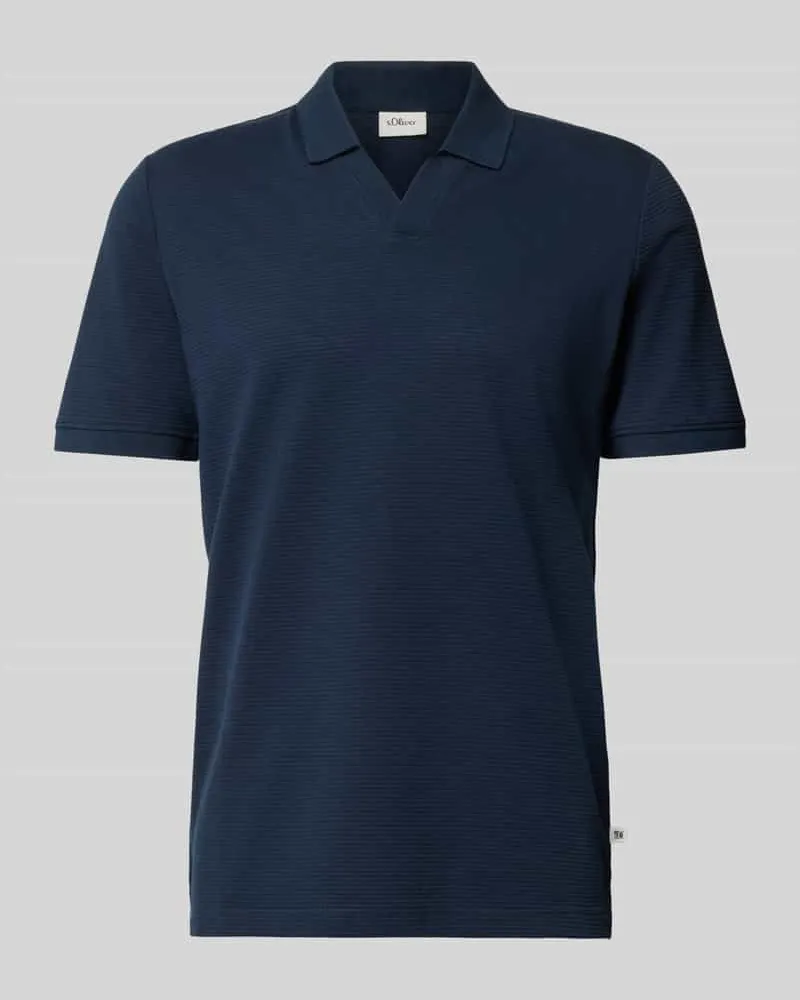 S.Oliver Regular Fit Poloshirt aus Baumwoll-Mix Marine
