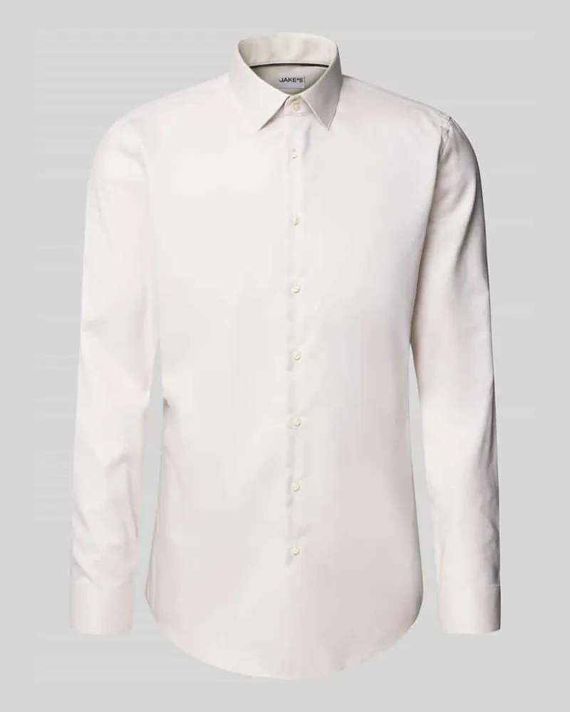 JAKE*S Slim Fit Business-Hemd mit Kentkragen 