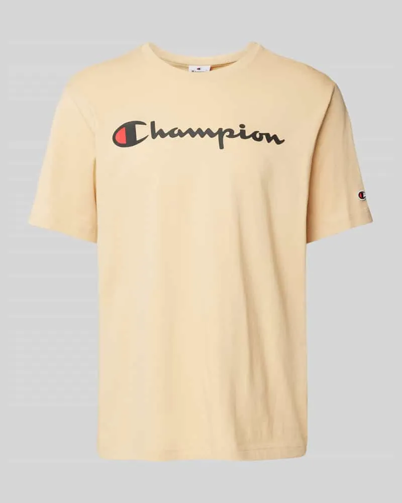 Champion T-Shirt mit Label-Print Beige