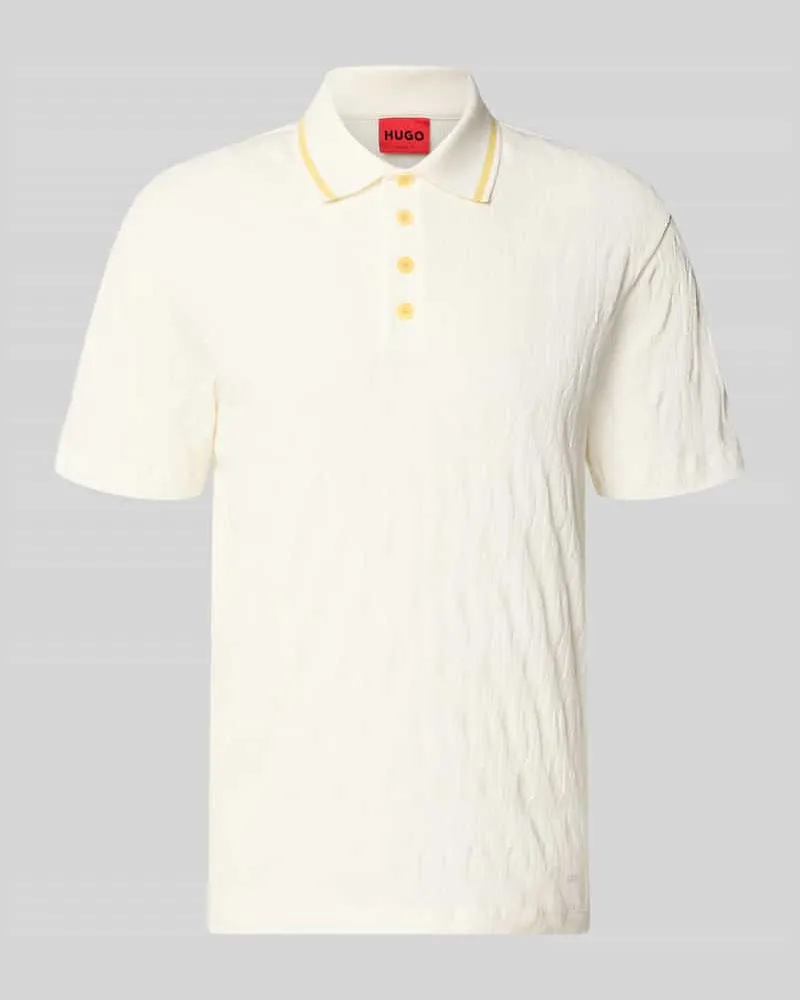 HUGO BOSS Regular Fit Poloshirt aus reiner Baumwolle Modell 'DUNIK Offwhite