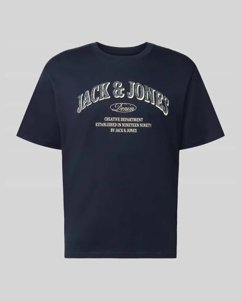 Jack & Jones Regular Fit T-Shirt aus reiner Baumwolle Modell 'Denver Marine