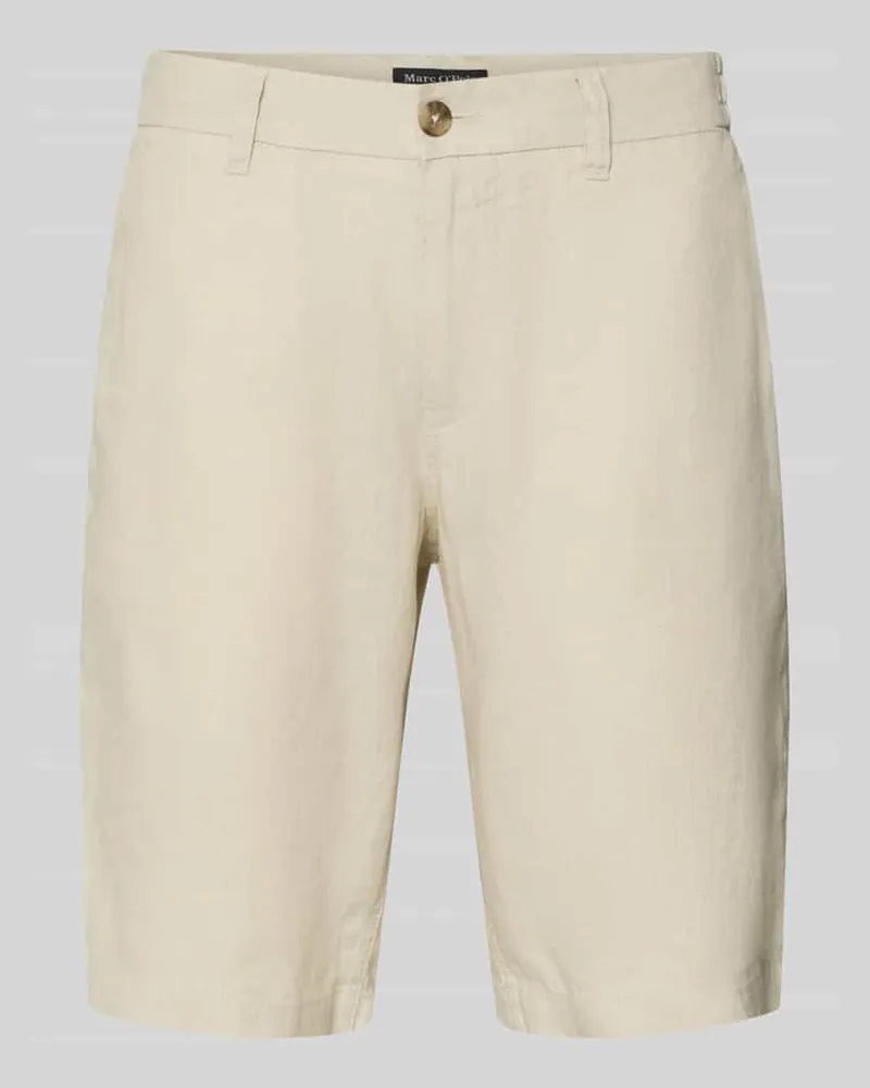 Marc O'Polo Regular Fit Shorts aus reinem Leinen Modell 'RESO JOGGER Beige