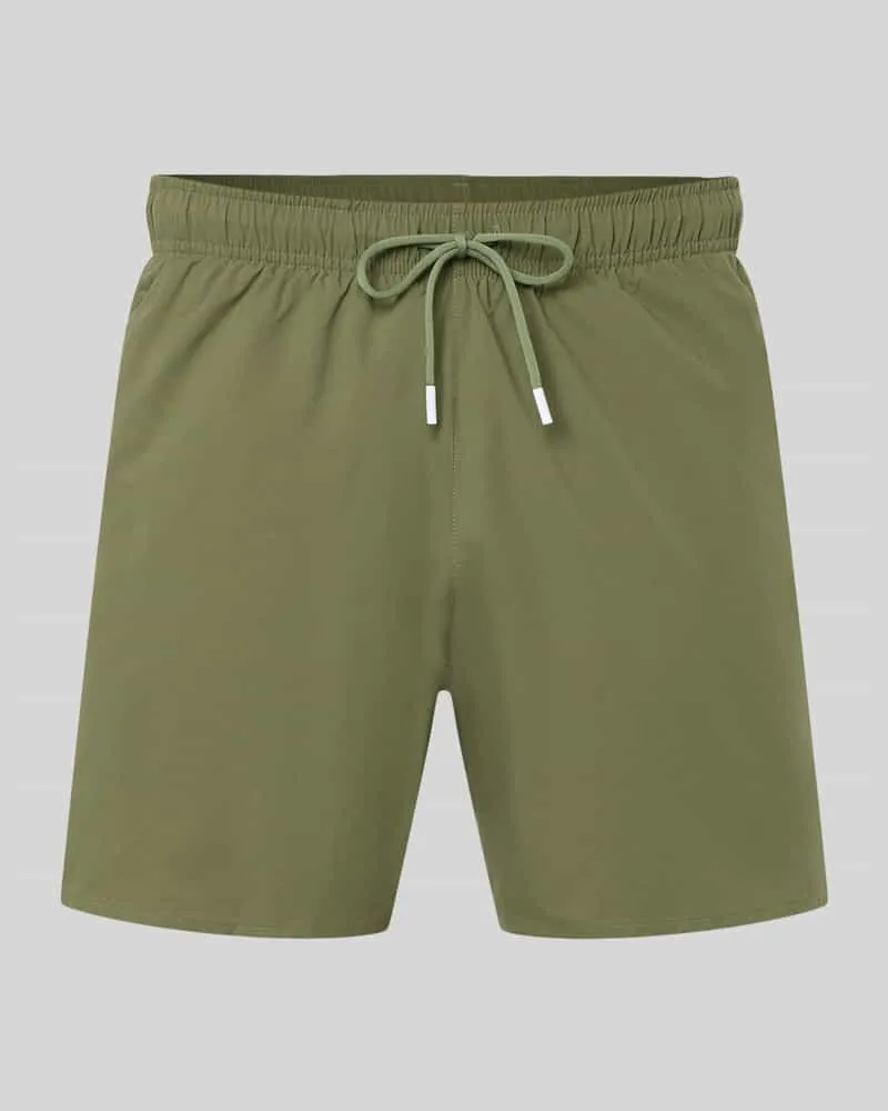 HUGO BOSS Badeshorts mit Label Stitching Modell 'ICONIC Khaki