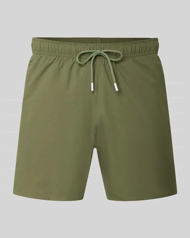 HUGO BOSS Badeshorts mit Label Stitching Modell 'ICONIC Khaki