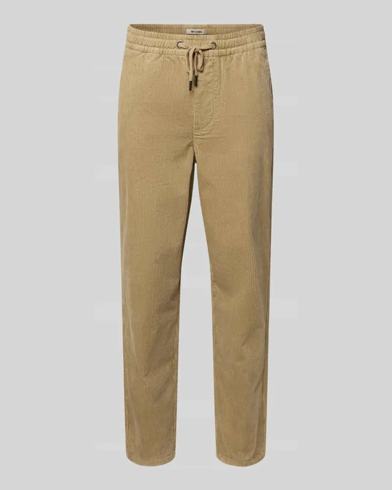Only & Sons Tapered Cordhose aus Baumwoll-Mix Modell 'LINUS Beige