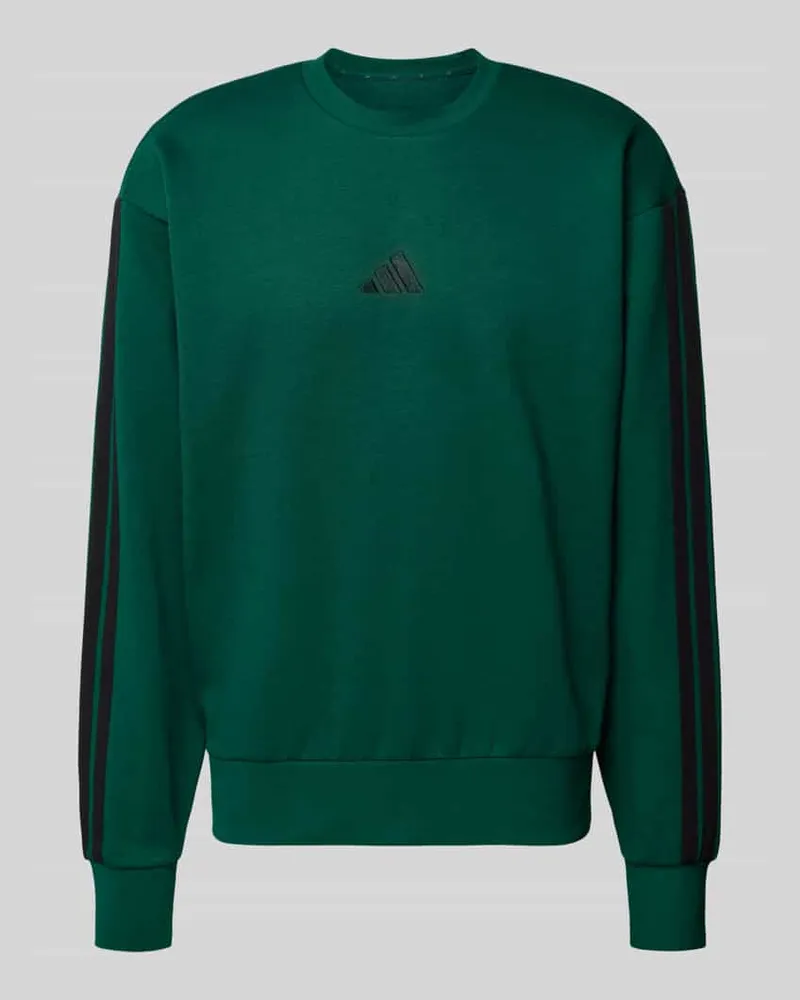 adidas Sweatshirt mit Logo und Rundhalsausschnitt Gruen