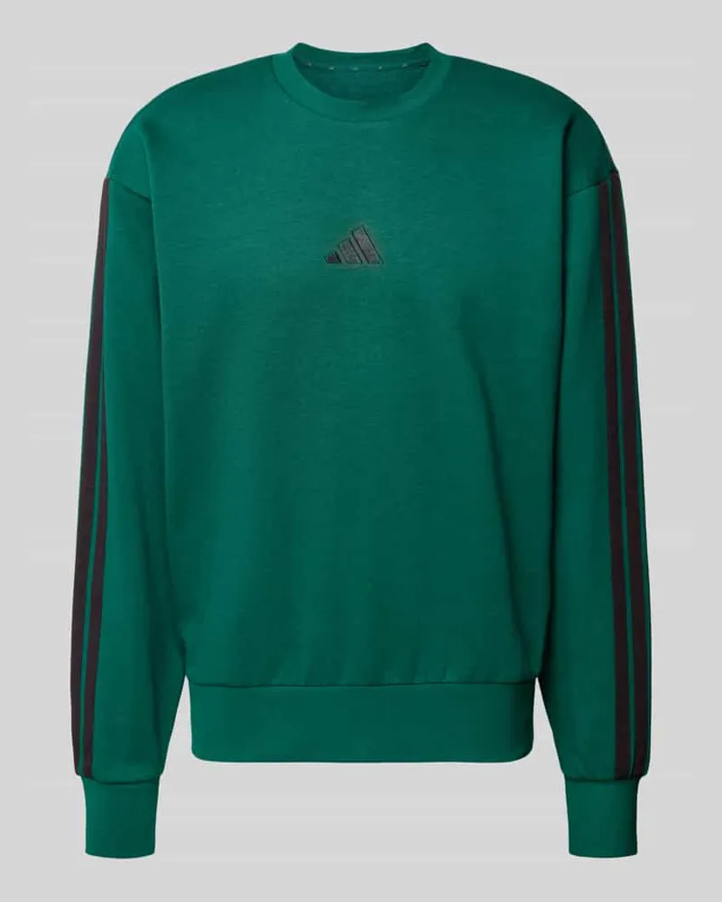 adidas Sweatshirt mit Logo und Rundhalsausschnitt Gruen