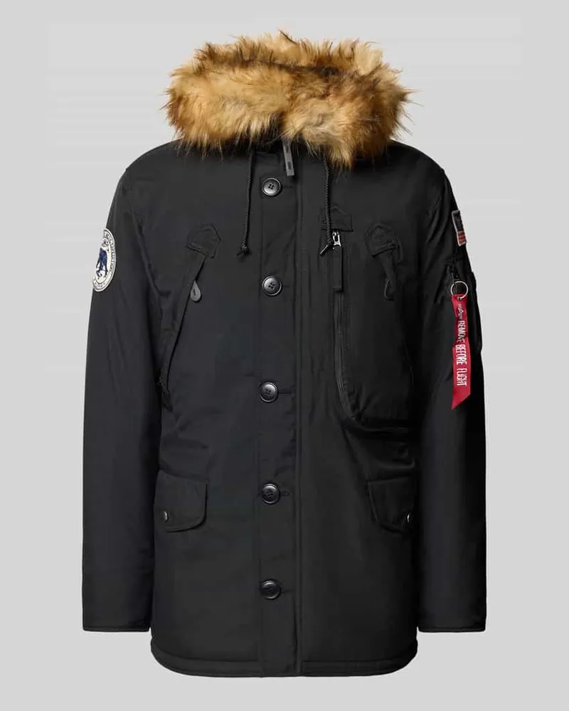 Alpha Industries Parka mit Label-Details Anthrazit
