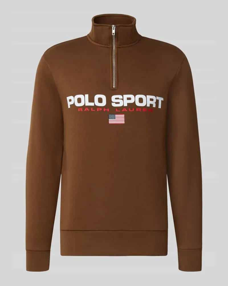Ralph Lauren Relaxed Fit Troyer aus Baumwoll-Mix Mittelbraun