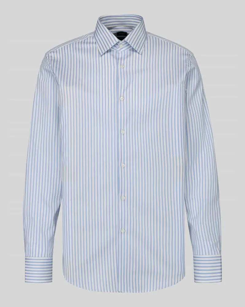 HUGO BOSS Regular Fit Businesshemd aus Baumwoll-Mix Modell 'H-Joe-kent Bleu