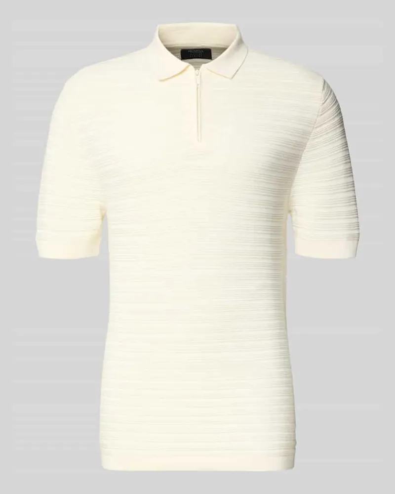 McNeal Regular Fit Poloshirt mit kurzem Reißverschluss Sand