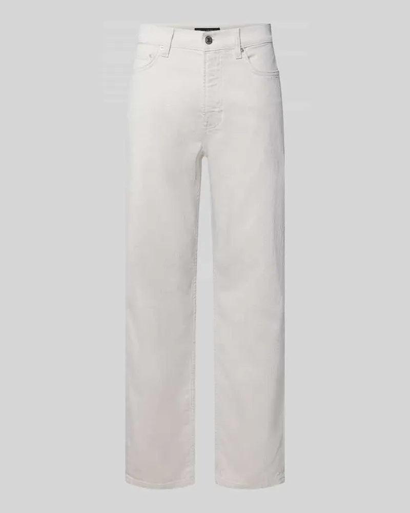 Marc O'Polo Straight Fit Jeans aus Baumwoll-Leinen-Mix Ecru