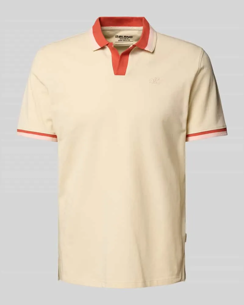 Blend Regular Fit Poloshirt mit V-Ausschnitt Modell 'Evo 